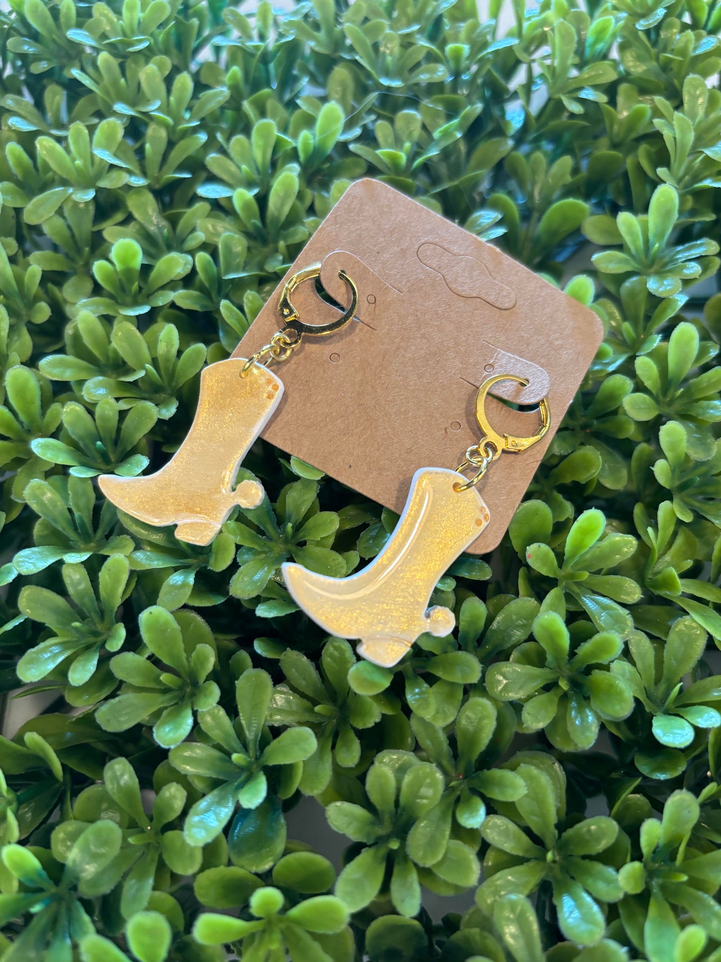 Radiant Clay Gold Boots earrings