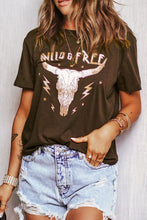 Load image into Gallery viewer, Brown WILD FREE Animal Graphic Tee