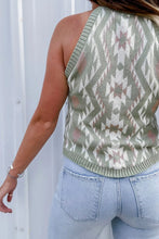 Load image into Gallery viewer, Laurel Green Western Tribal Aztec Pattern Knit Sweater Tank