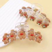 Gingerbread Man Christmas Fashion Hair Claw Clip