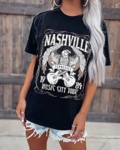 NASHVILLE MUSIC CITY TOUR Graphic T Shirt