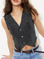 Women's V-Neck Denim Tank Top