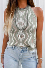 Load image into Gallery viewer, Laurel Green Western Tribal Aztec Pattern Knit Sweater Tank