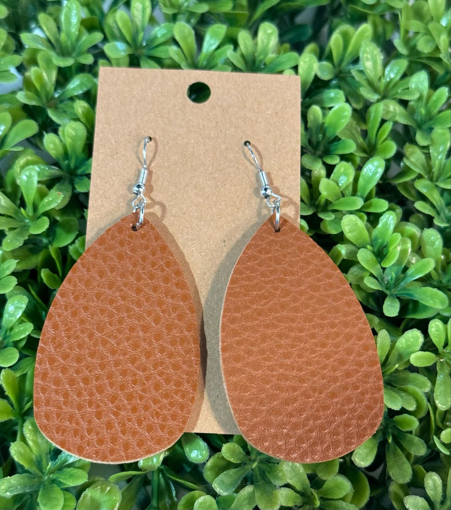 Brown Leather Earrings