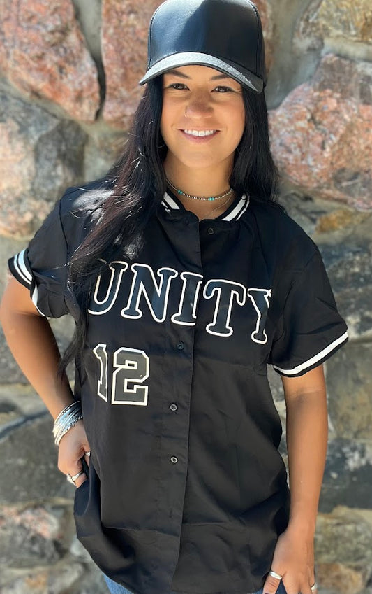 Striped Trim Number and Letter Graphic Jersey