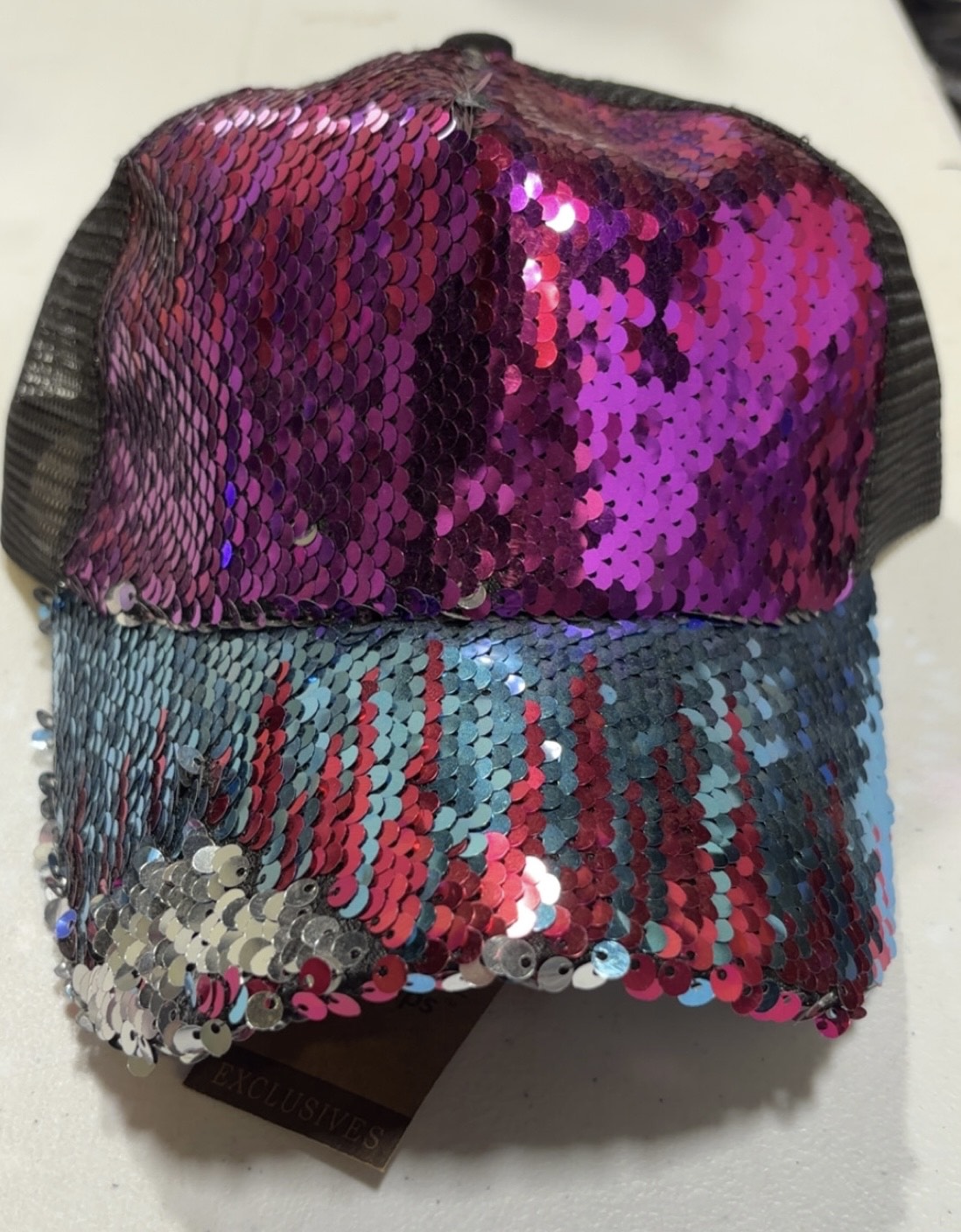 Sequin Mesh Pony Cap