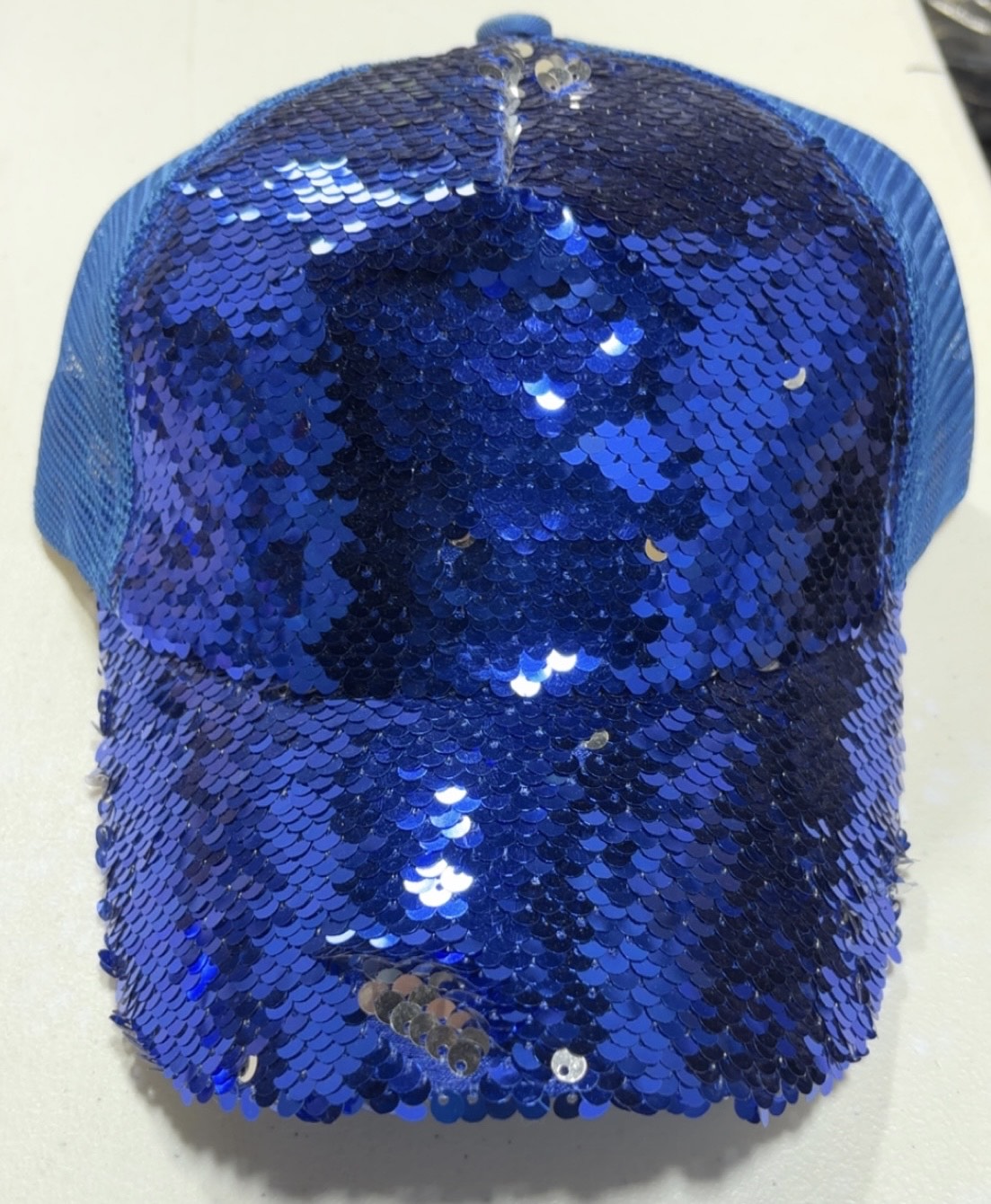 Sequin Mesh Pony Cap