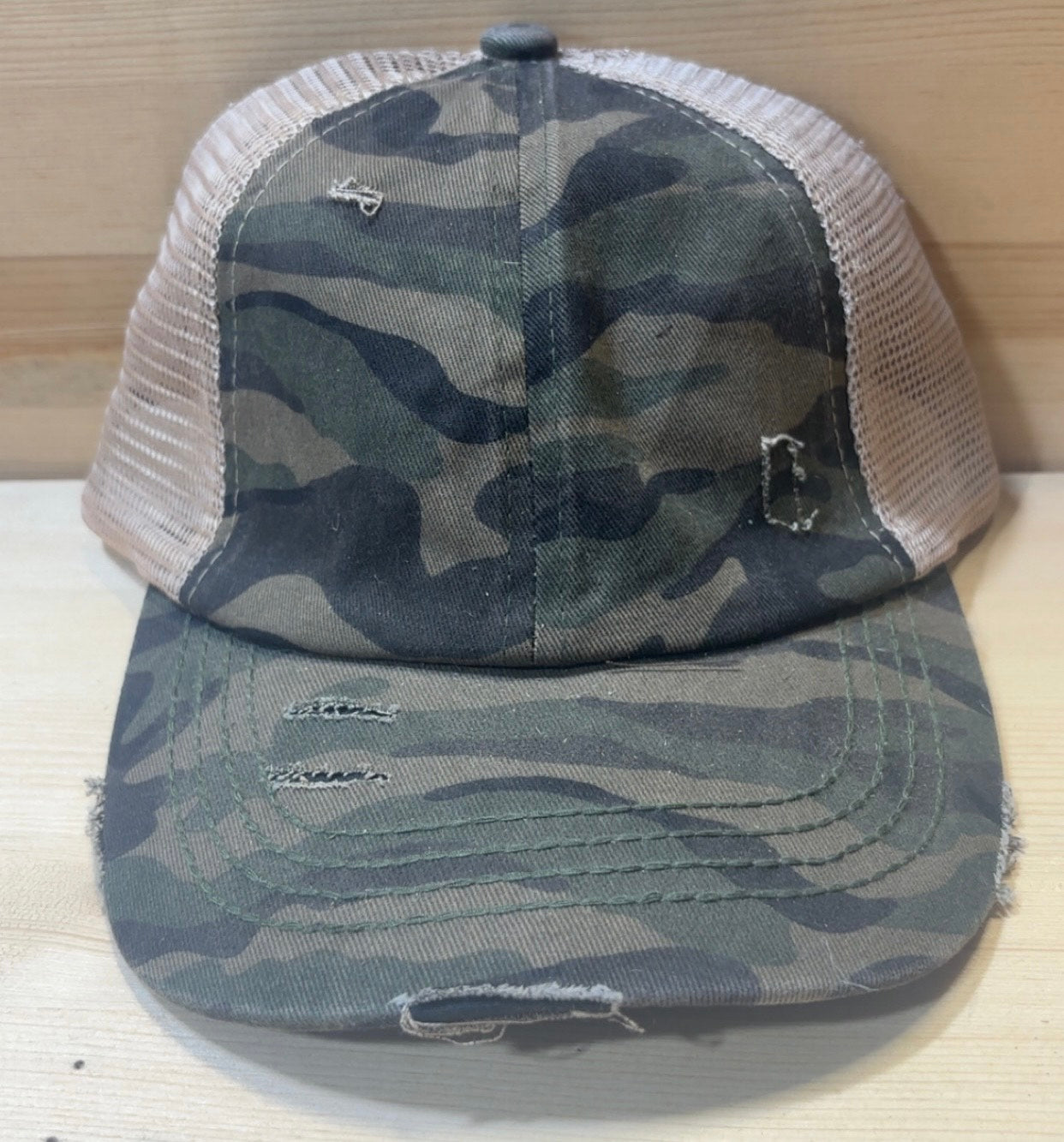 Distressed Camo C.C Pony Hat