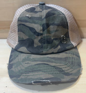 Distressed Camo C.C Pony Hat