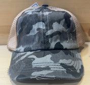 Distressed Camo C.C Pony Hat
