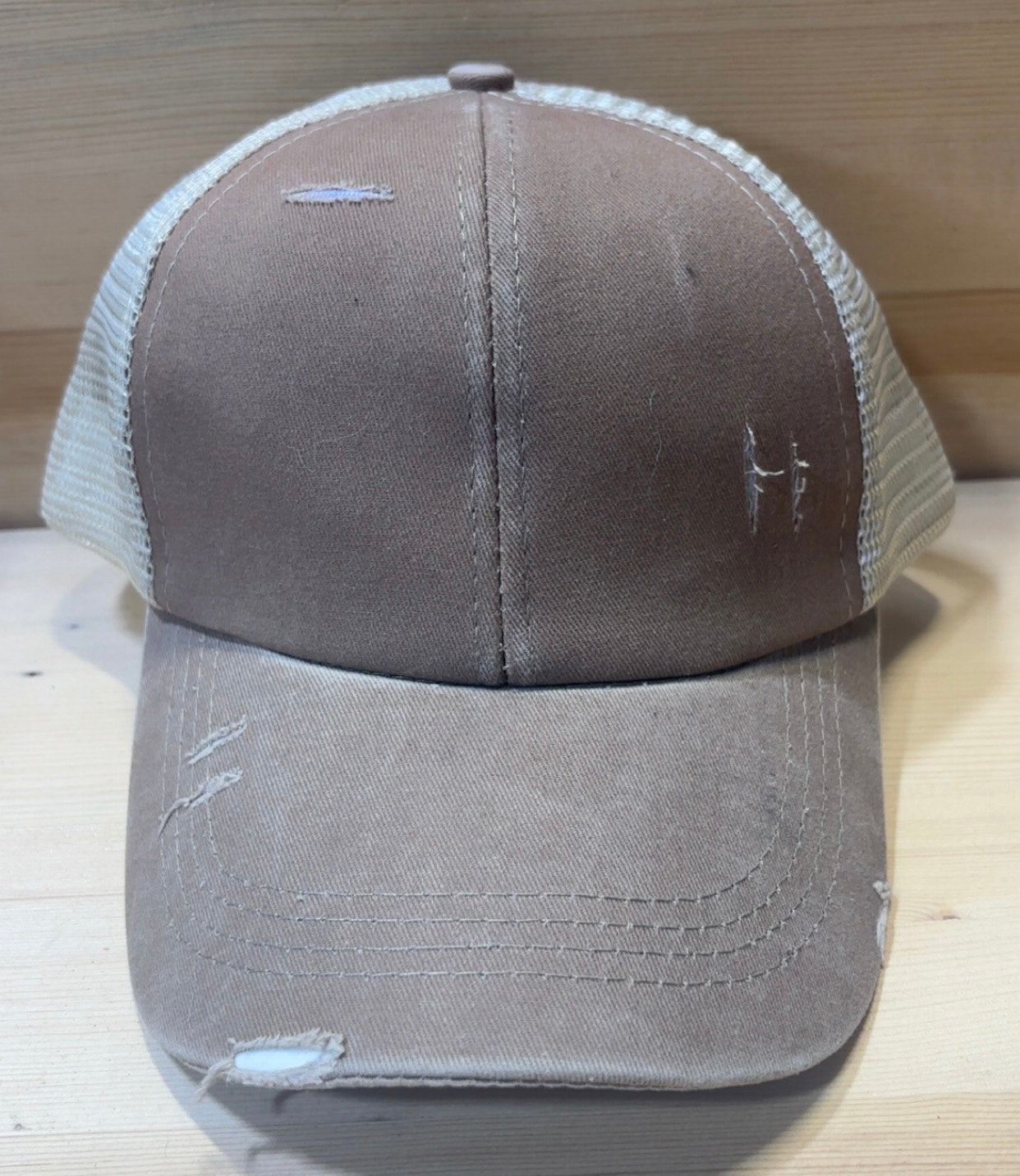 Distressed Brown Pony Hat