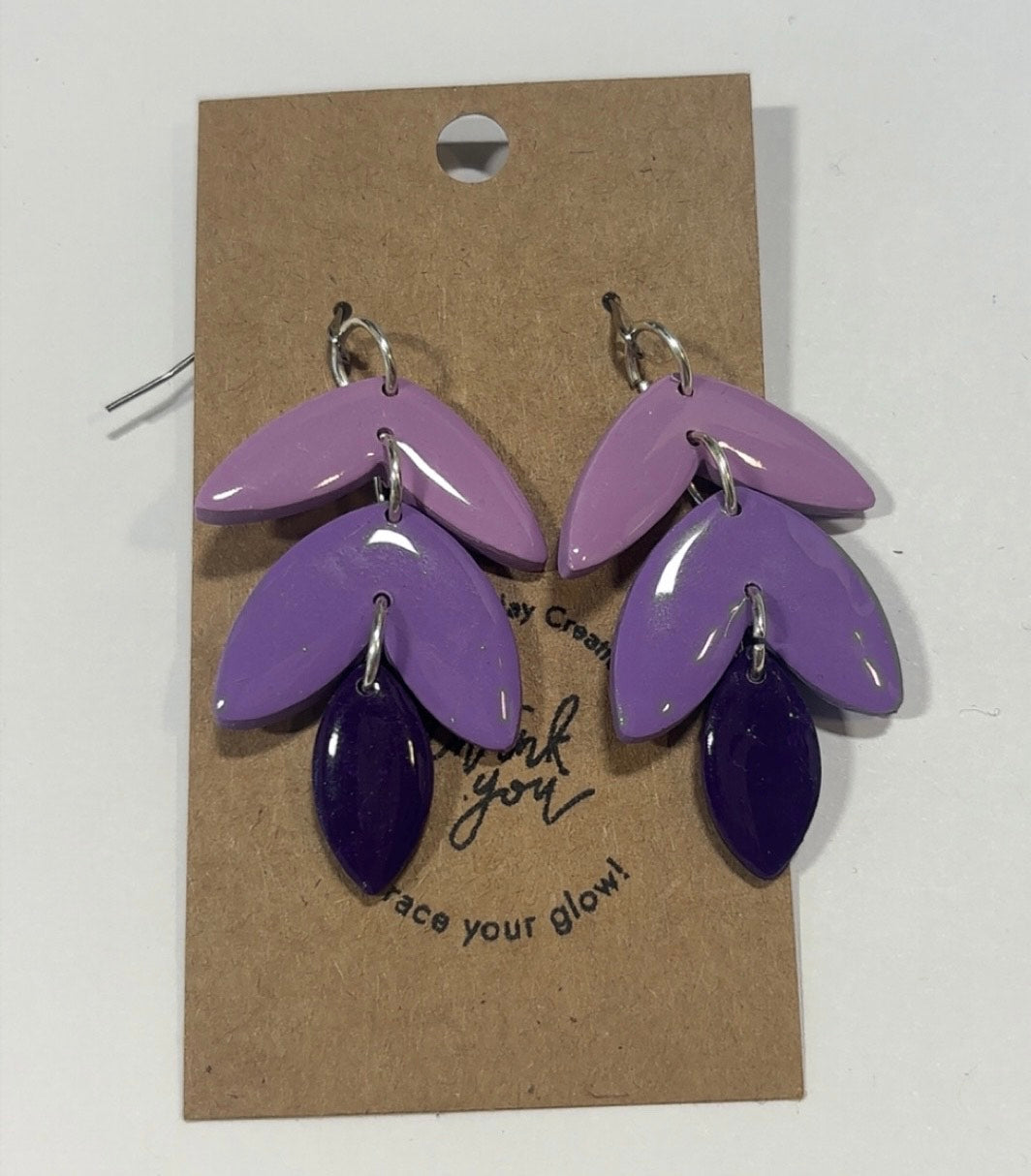 Three Ring Purple Shade Earrings
