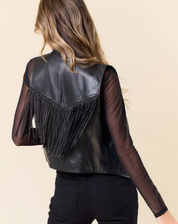 Midnight Glimmer Fringe Vest