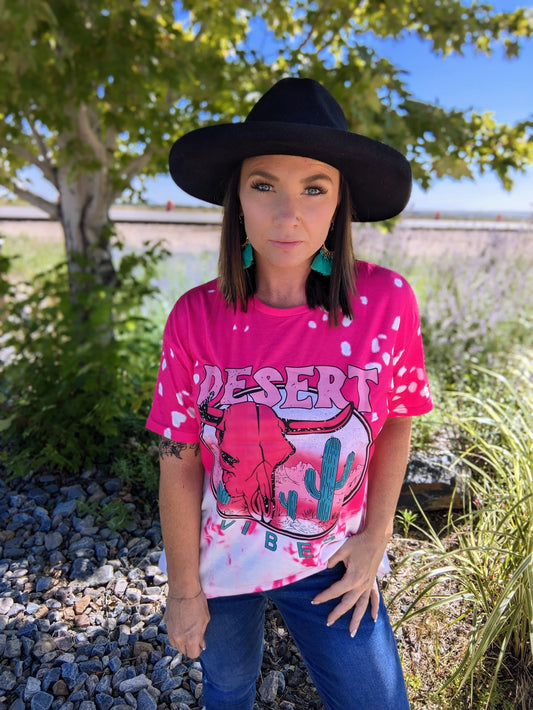 Rose DESERT VIBES Skull Graphic Print Oversized T Shirt