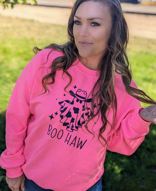 Hot Pink Boo Haw Sweatshirt