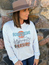 Load image into Gallery viewer, Gray SOMETHING ORANGE Graphic Relaxed Sweatshirt