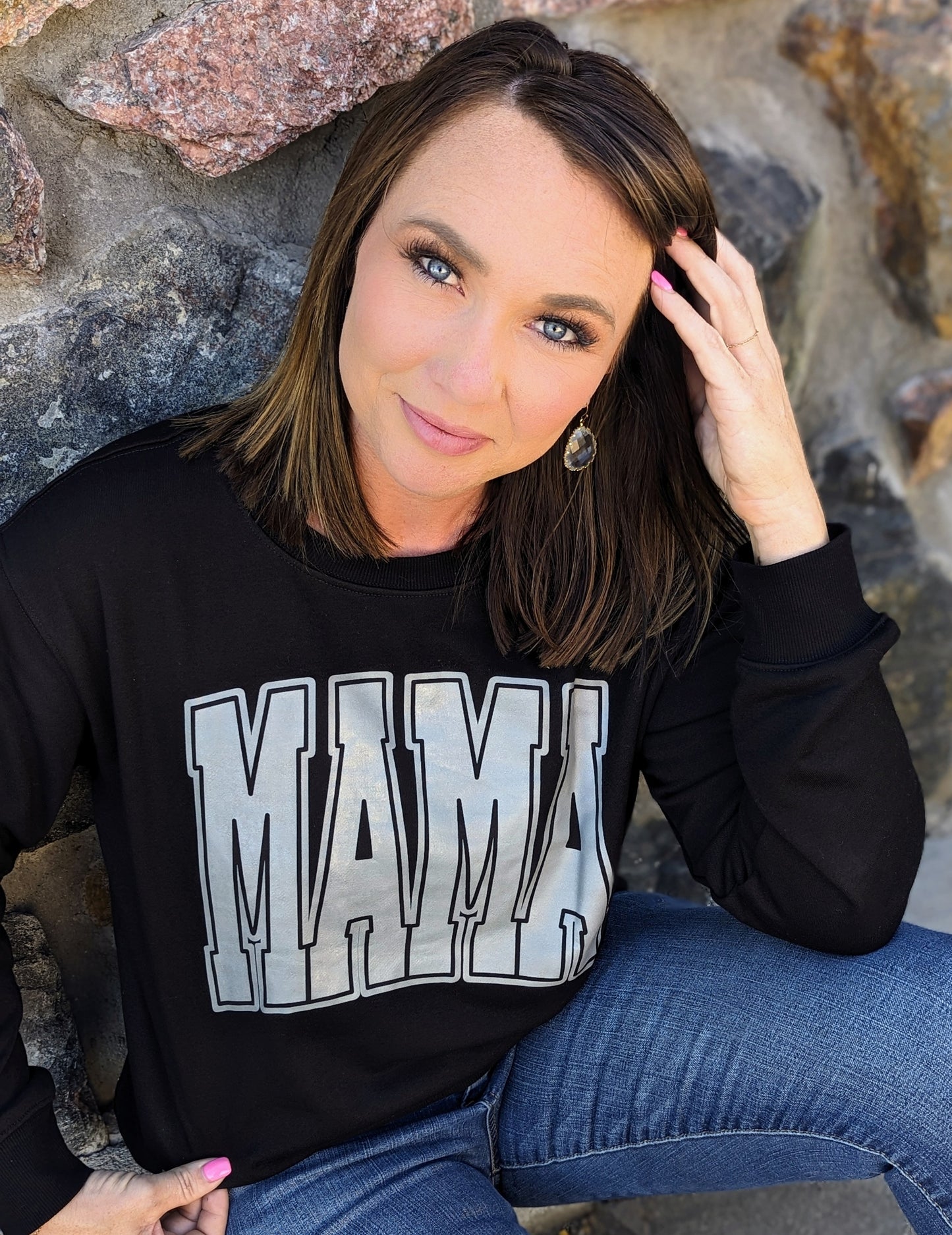 Mama Varsity Crew Neck Sweatshirt