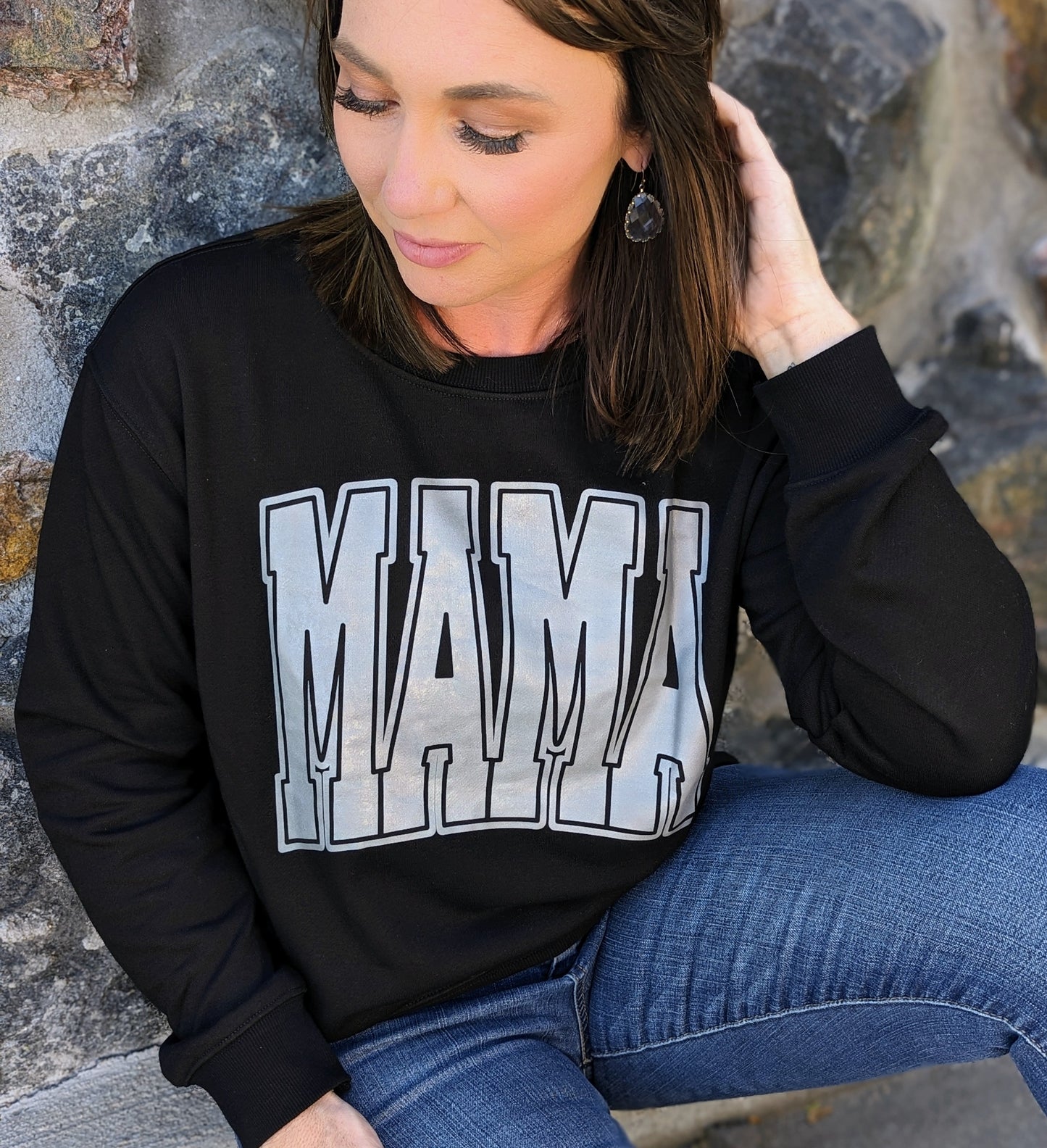 Mama Varsity Crew Neck Sweatshirt