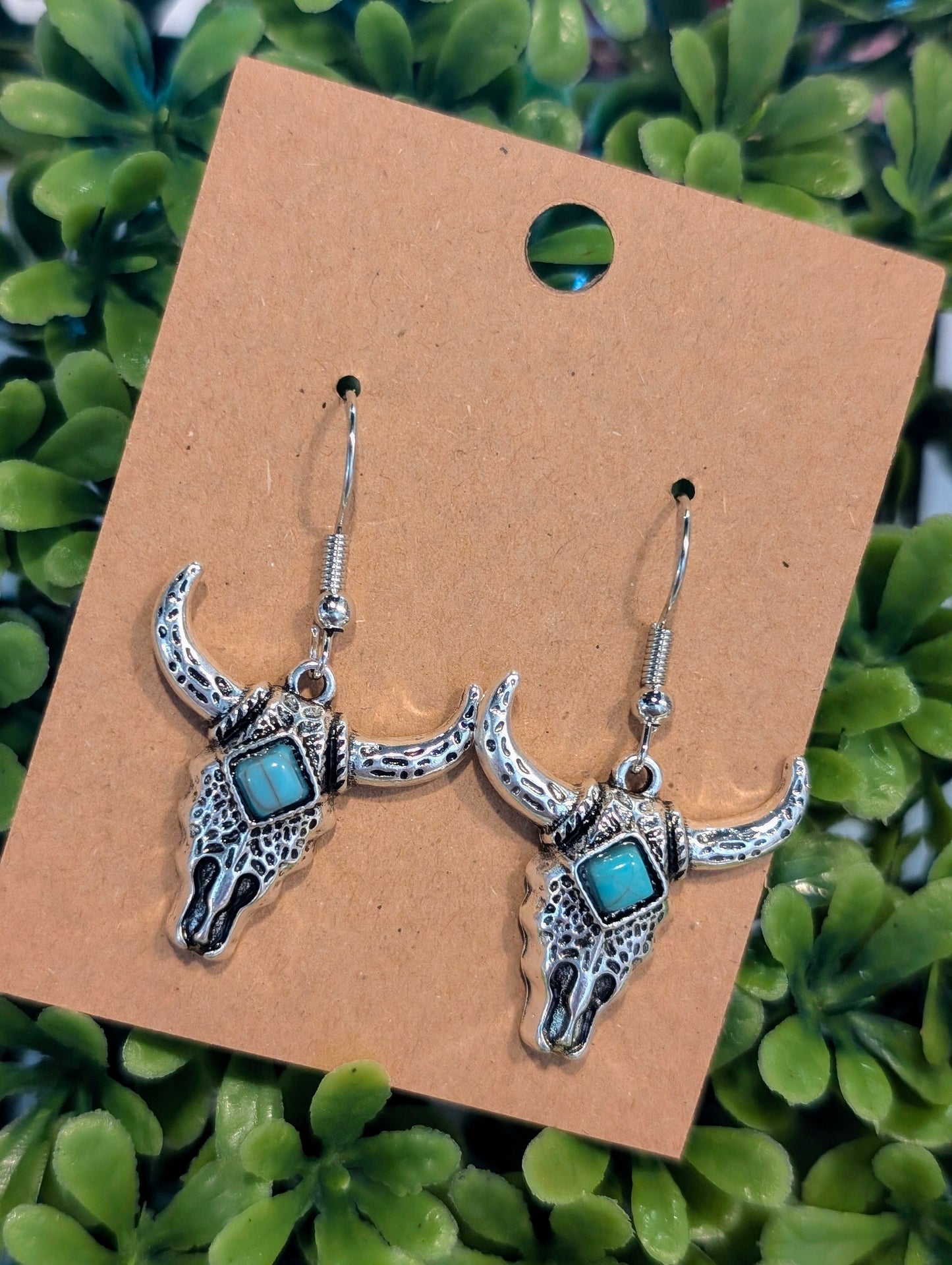 Turquoise Longhorn Earrings