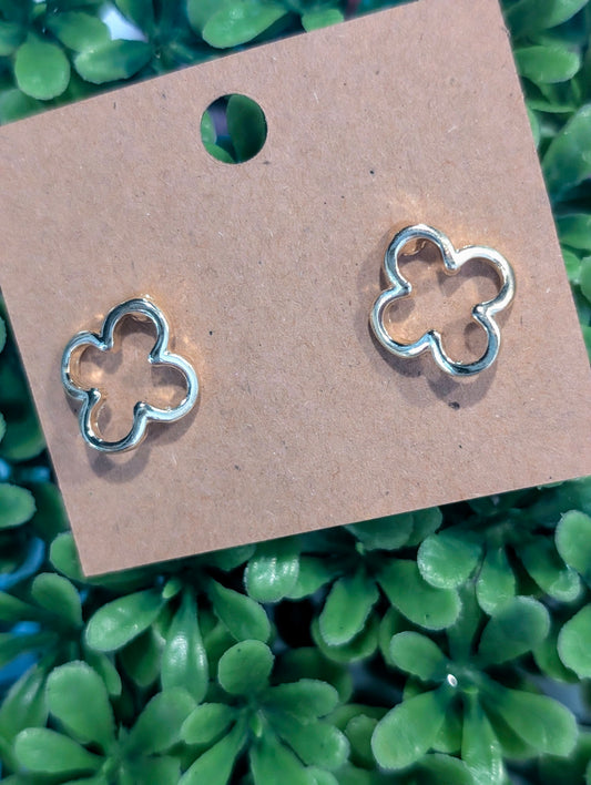 Gold Clover Stud Earrings