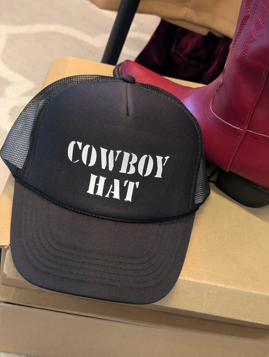 Black cowboy trucker hat