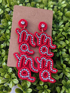 Red Mama beaded earrings