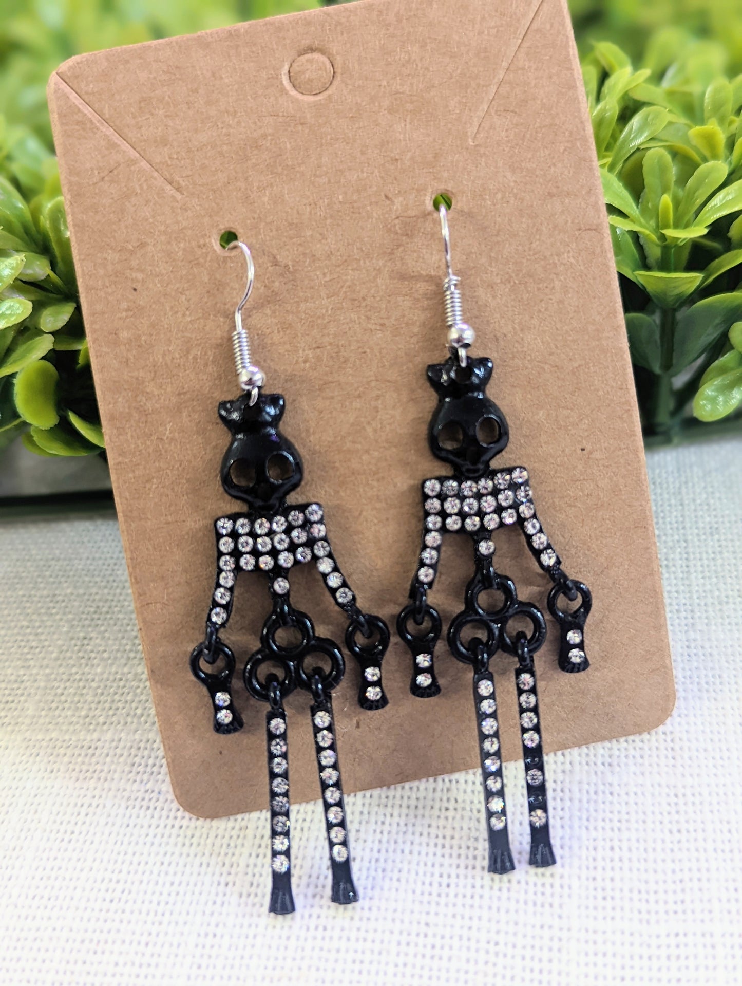 Skeleton Black earrings