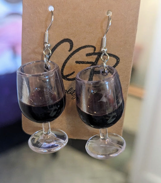 Large Wine Glass Earrings