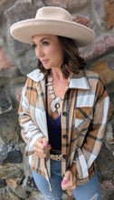 Load image into Gallery viewer, Tan Plaid Heavey Flannel Jacket