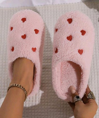 Heart Valentines Day Slippers