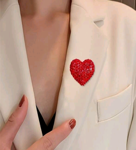 Red heart brooch