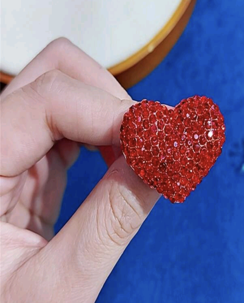 Red heart brooch