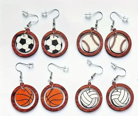 Sport Wood Earrings