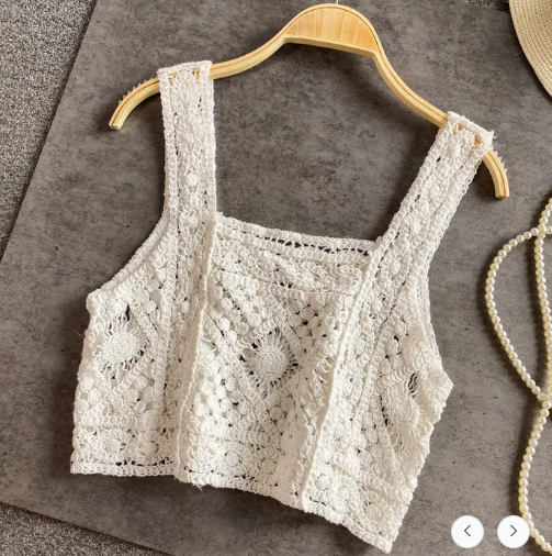 Hope + Sunshine Crochet Lace Crop Tank – One Size