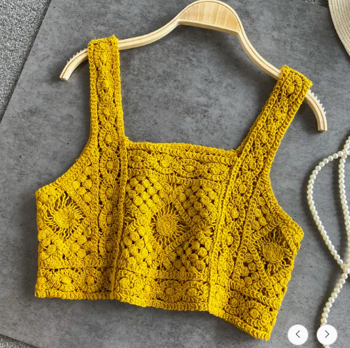 Hope + Sunshine Crochet Lace Crop Tank – One Size