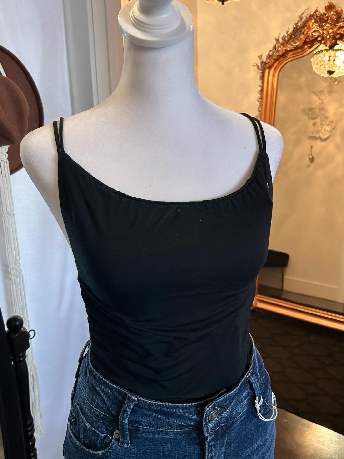 Black Backless Tank