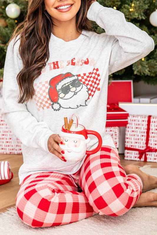 Multicolor Christmas Claus Graphic Top