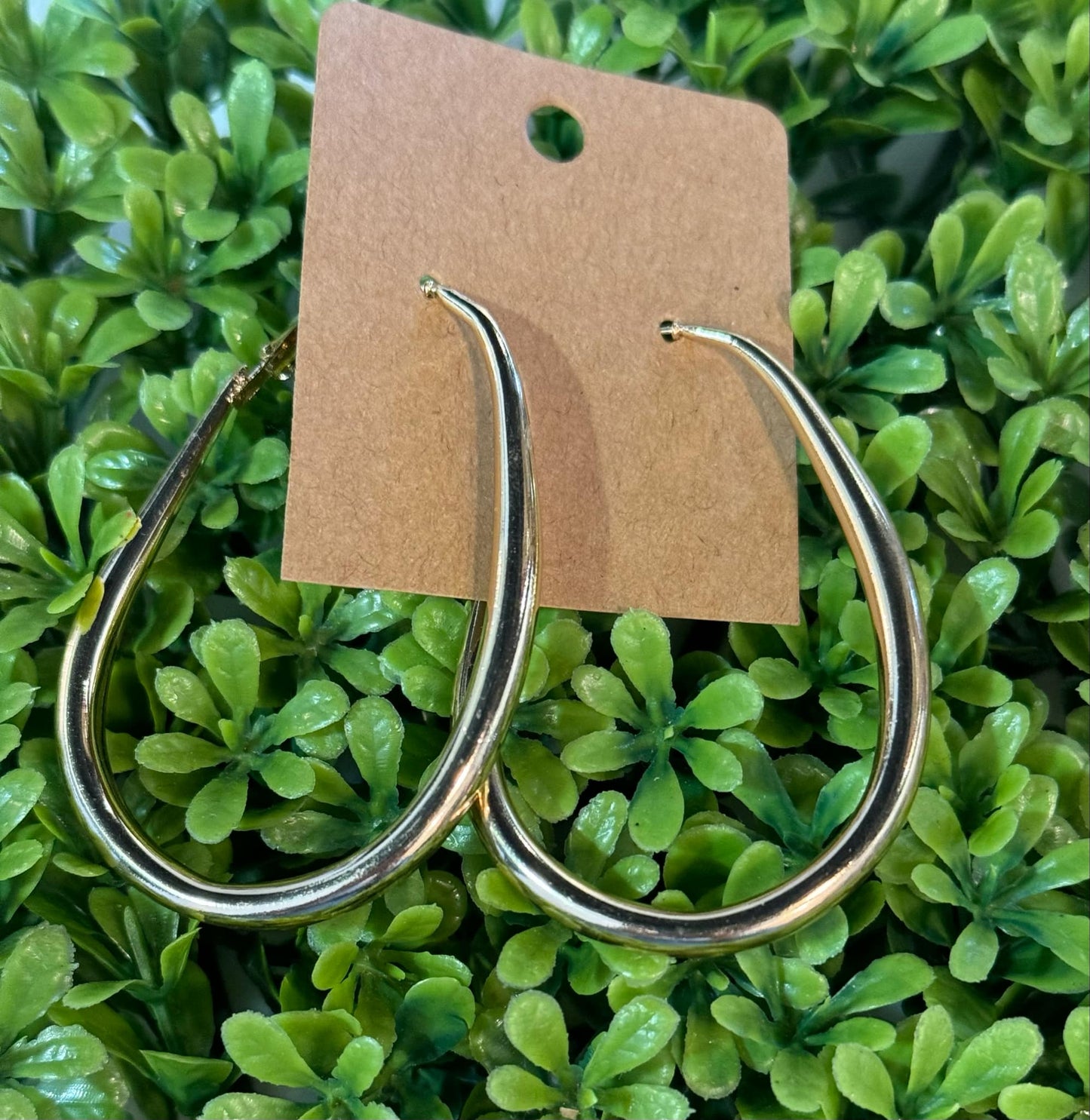 Gold Drop Hoop Earrings