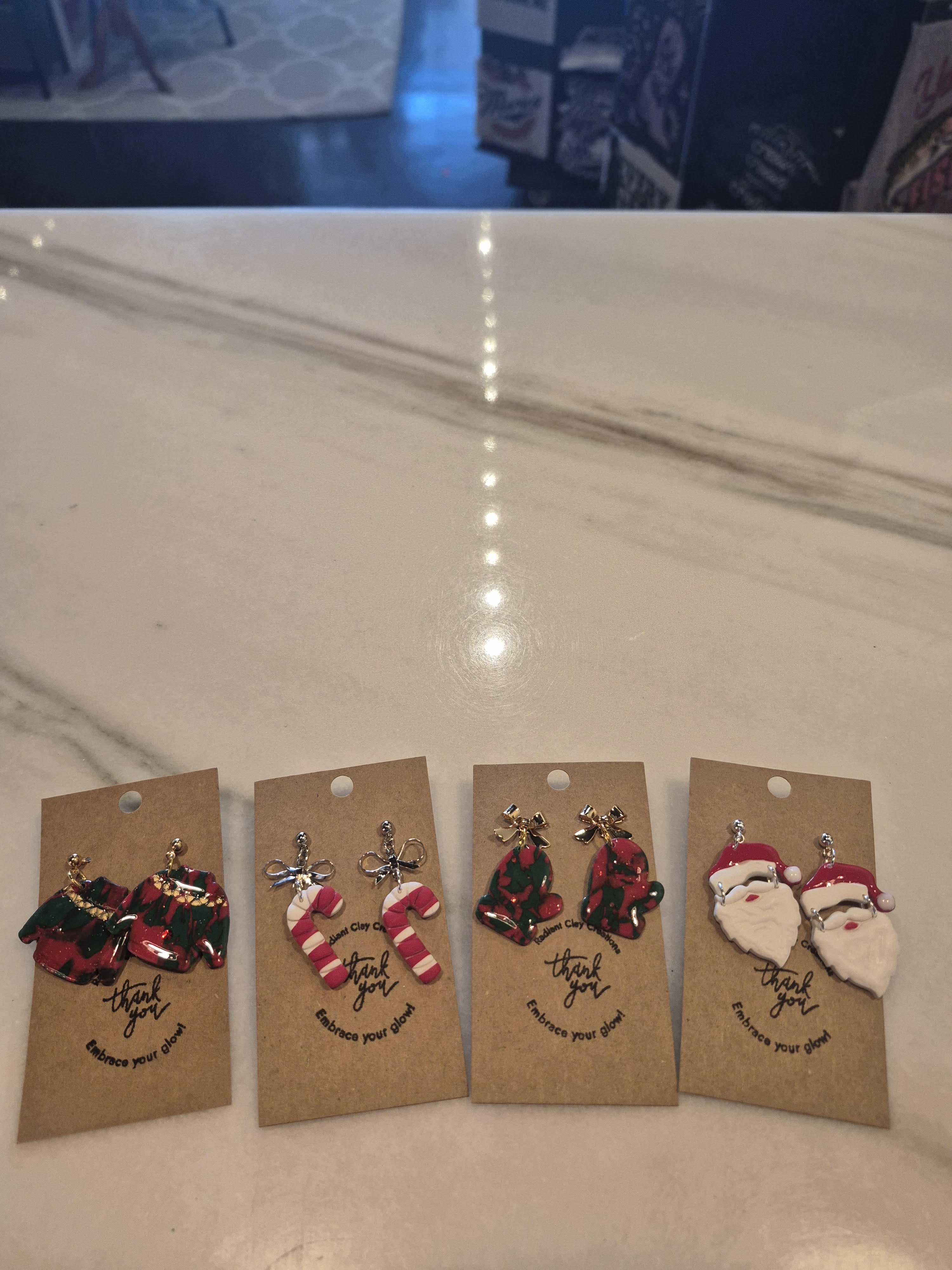 Radiant Clay Christmas Earrings
