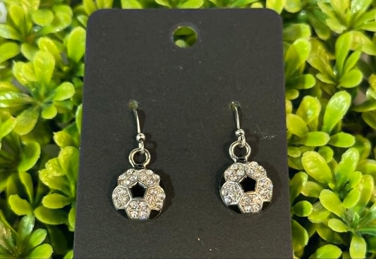 Rhinestone Soccer Earrings