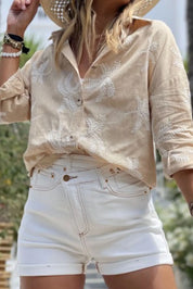 White Asymmetric Waist Design Stylish Denim Shorts
