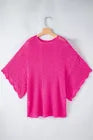 Load image into Gallery viewer, Rose Red Pointelle Knit Scallop Edge Short Sleeve Top