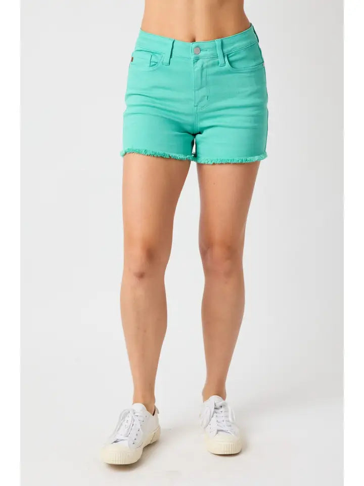 Mr Garment Dyed Fray Hem Shorts (Xl Only)