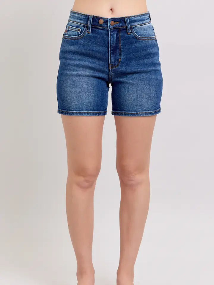 High Waisted 2 Button Mid Length Dad Shorts