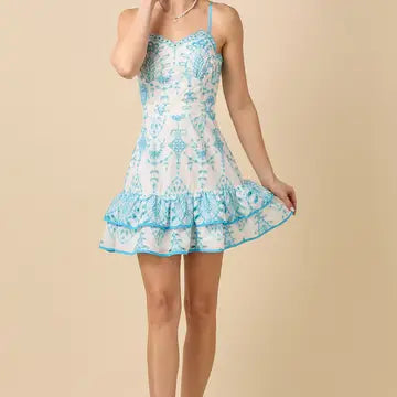 Blue and White Dress