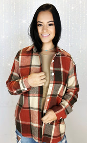 Fall Rust Plaid Flannel -So Soft
