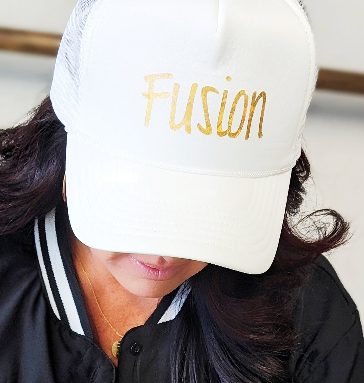 White Trucker Hat- Fusion