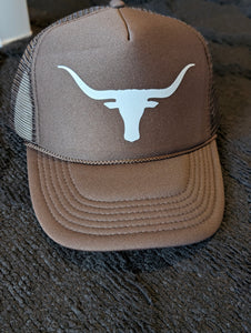 Brown Longhorn Trucker Hat