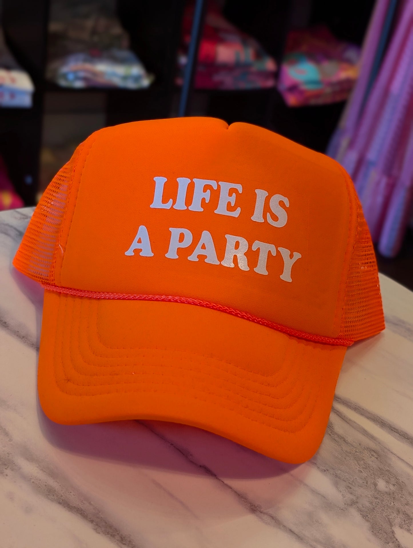 Neon Life is A Party Trucker Hat