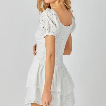 Heart Neck White Dress